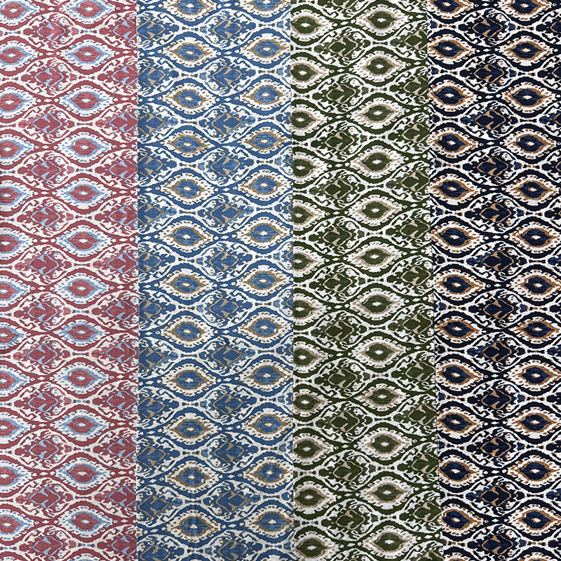 Tkanina ze sztucznego jedwabiu z nadrukiem 45S – styl Ikat